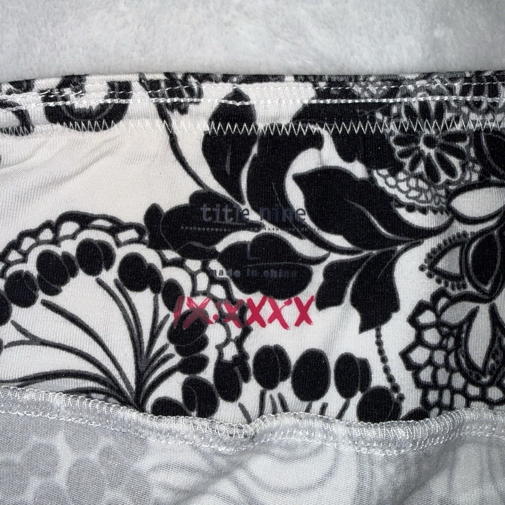 Title Nine Paisley Skirt Pull On Black White Women's L Cotton Blend Pockets - Picture 3 of 6